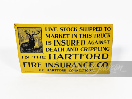 1930S HARTFORD INSURANCE PAINTED TIN SIGN