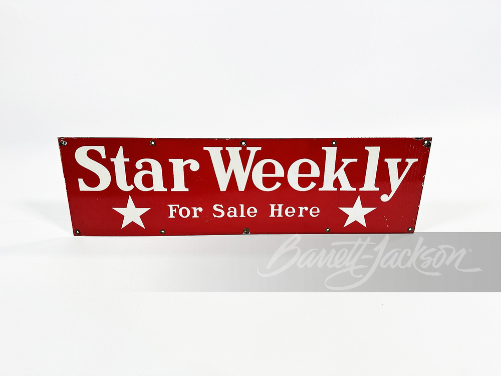 1940S STAR WEEKLY NEWSPAPER PORCELAIN SIGN