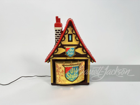 CIRCA EARLY 1960S OLD STYLE LAGER CHALET LIGHT-UP SIGN