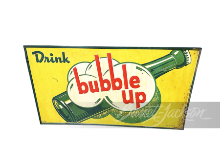 LARGE CIRCA 1940S-50S BUBBLE UP SODA TIN SIGN