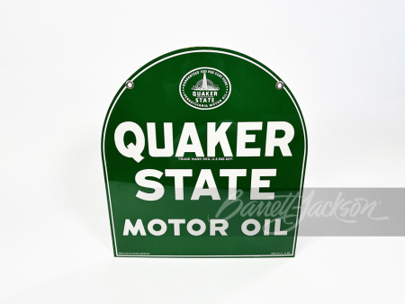 VINTAGE QUAKER STATE MOTOR OIL TIN PAINTED SIGN