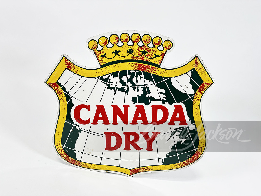 CIRCA 1965 CANADA DRY BEVERAGES TIN SIGN