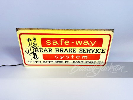 1960S BEAR BRAKE SERVICE LIGHT-UP SIGN