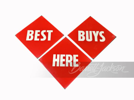 SET OF THREE 1950S "BEST BUYS HERE" TIN SIGNS