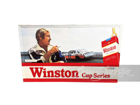 1981 NASCAR WINSTON CIGARETTES EMBOSSED TIN SIGN