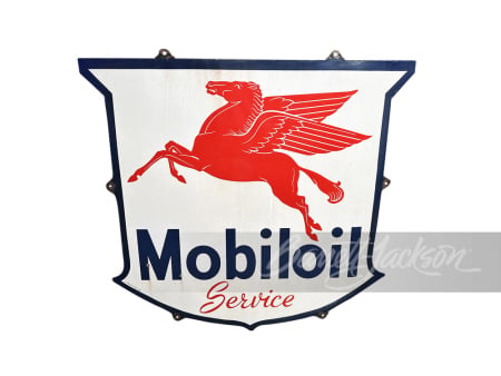 1955 MOBILOIL SERVICE PORCELAIN SIGN