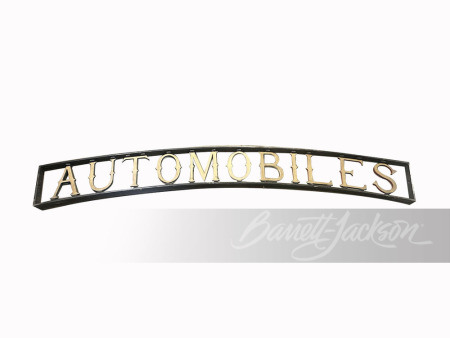 CIRCA 1920S CAST-METAL "AUTOMOBILES" SIGN