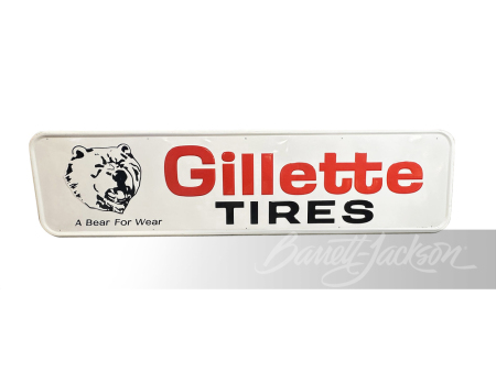 LARGE 1970S GILLETTE TIRES TIN SIGN