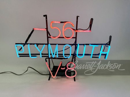 1950S "56 PLYMOUTH V-8" NEON SIGN