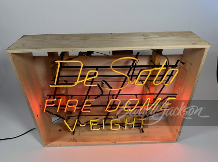 CIRCA 1950S "DE SOTO FIRE DOME V-EIGHT" NEON SIGN