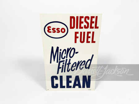 1962 ESSO DIESEL FUEL TIN PUMP PLATE SIGN