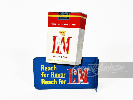 LATE 1950S L&M - CHESTERFIELD CIGARETTES TIN FLANGE SIGN