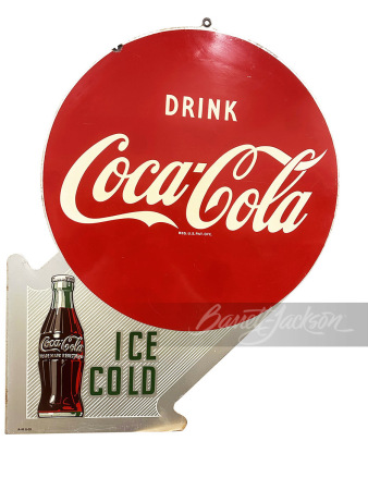 EARLY 1950S COCA-COLA TIN FLANGE SIGN