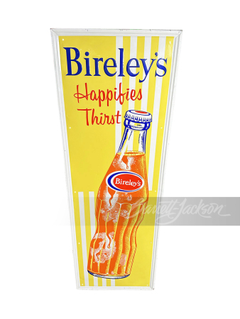 LATE 1950S-EARLY '60S BIRELEY'S ORANGE SODA TIN SIGN