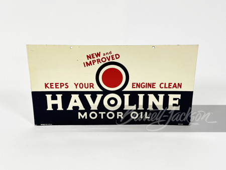 1947 TEXACO HAVOLINE MOTOR OIL TIN SIGN