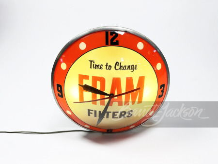 1950S FRAM OIL FILTERS LIGHT-UP CLOCK