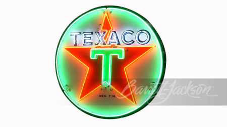 1950S TEXACO OIL PORCELAIN WITH NEON SIGN