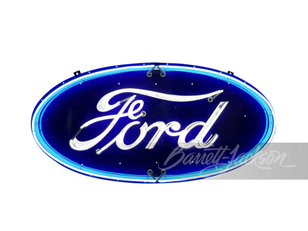 CIRCA 1930S-40S FORD AUTOMOBILES NEON PORCELAIN SIGN