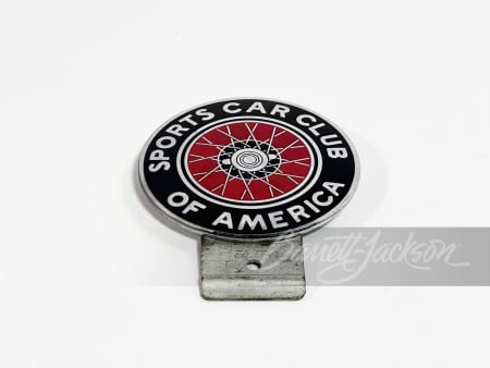 CIRCA 1950S SPORTS CAR CLUB OF AMERICA LICENSE PLATE ATTACHMENT SIGN