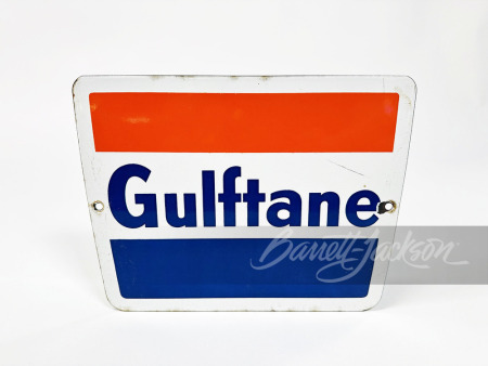 EARLY 1960S GULFTANE GASOLINE PORCELAIN PUMP PLATE SIGN