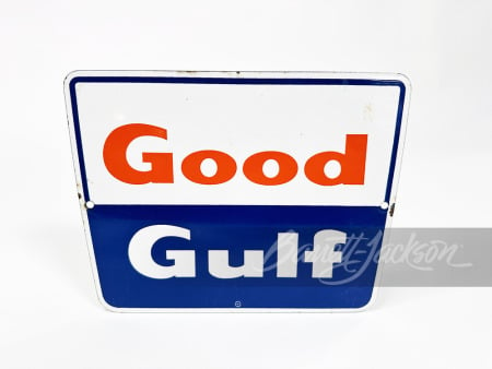 EARLY 1960 GOOD GULF GASOLINE PORCELAIN PUMP PLATE SIGN