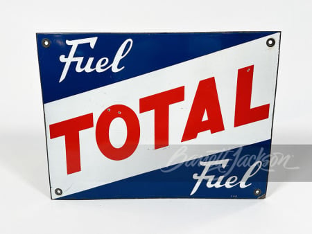 1950S TOTAL FUEL PORCELAIN PUMP PLATE SIGN