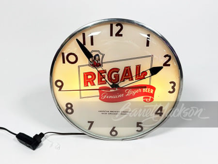 LATE 1940S-EARLY '50S REGAL BEER LIGHT-UP CLOCK