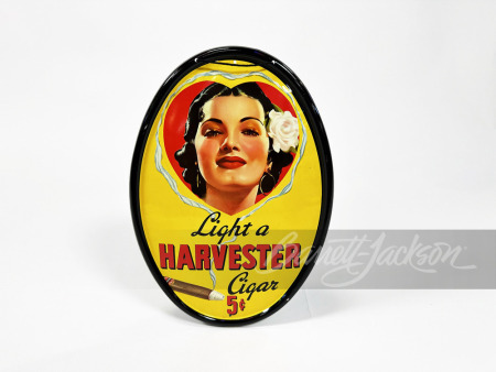 1930S HARVESTER CIGAR TIN LITHO SIGN