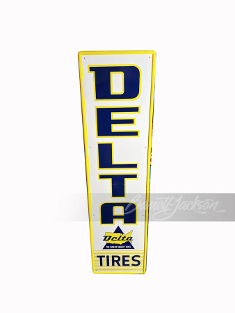 EARLY 1960S DELTA TIRES TIN SIGN