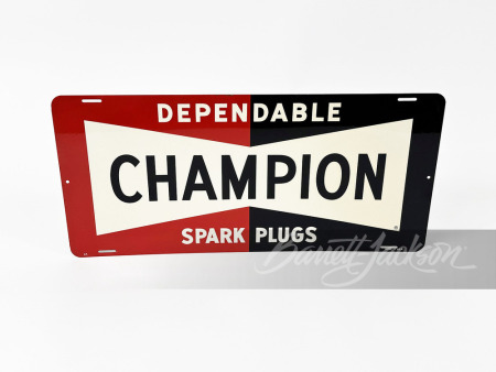 LATE 1950S-EARLY '60S CHAMPION SPARK PLUGS TIN SIGN