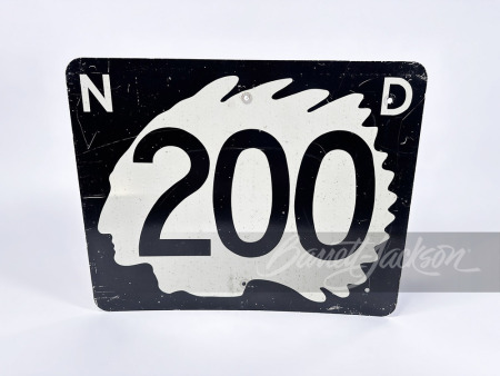 1960S NORTH DAKOTA HIGHWAY 200 METAL SIGN