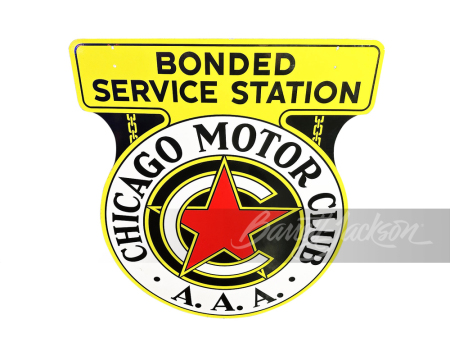 CIRCA 1930S-40S CHICAGO MOTOR CLUB PORCELAIN SIGN