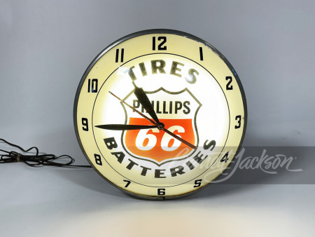 1950S PHILLIPS 66 LIGHT-UP CLOCK