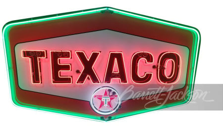 LATE 1950S-EARLY '60S TEXACO OIL ANIMATED NEON PORCELAIN SIGN