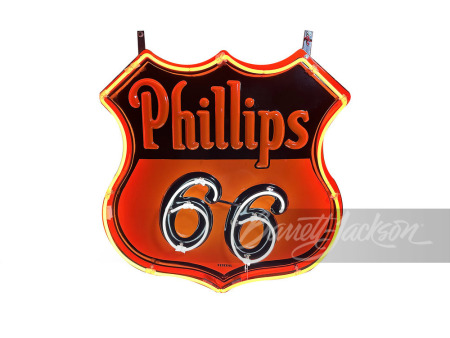 CIRCA 1940S PHILLIPS 66 OIL NEON PORCELAIN SIGN