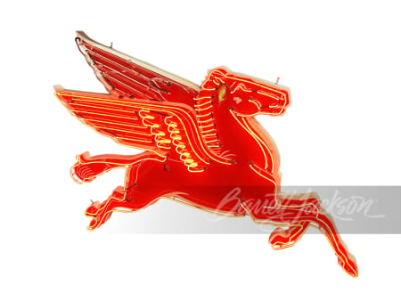 1950S MOBIL OIL PEGASUS RIGHT-FACING PORCELAIN NEON SIGN