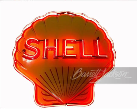 CIRCA 1930S-40S SHELL OIL NEON PORCELAIN SIGN