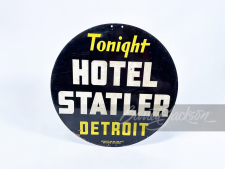 1940 HOTEL STATLER DETROIT TIN ROAD SIGN