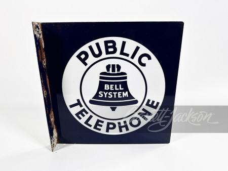 1940S-50S BELL TELEPHONE PORCELAIN FLANGE SIGN