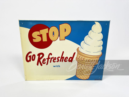 1950S EAT-IT-ALL ICE CREAM CONES EMBOSSED TIN SIGN