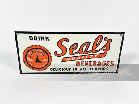 1930S SEAL'S QUALITY BEVERAGES EMBOSSED TIN SIGN