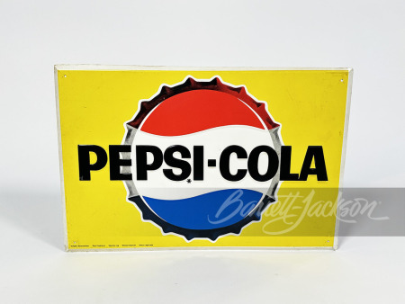 1960S PEPSI-COLA EMBOSSED TIN SIGN