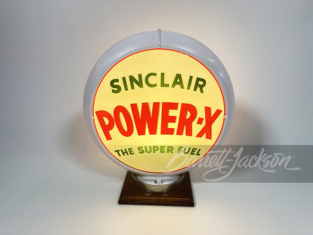 CIRCA EARLY '50S SINCLAIR POWER X GAS PUMP GLOBE