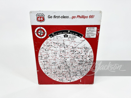 1960S PHILLIPS 66 MILEAGE CHART SIGN