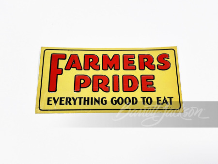 1930S FARMERS PRIDE EMBOSSED TIN SIGN