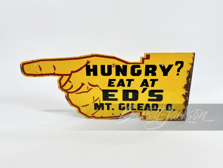 CIRCA 1940S "EAT AT ED'S" TIN SIGN