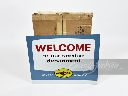 1973 PENNZOIL "WELCOME" TIN SIGN