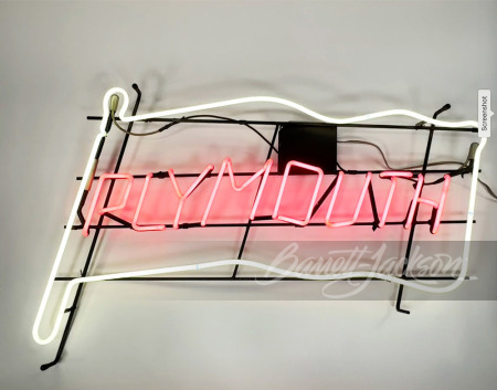 1950S PLYMOUTH AUTOMOBILES NEON SIGN