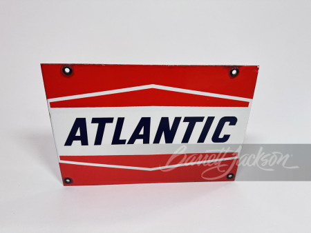 CIRCA LATE 1950S ATLANTIC GASOLINE PORCELAIN PUMP PLATE SIGN