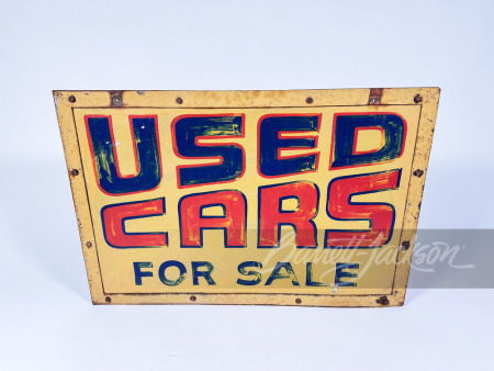 1930S "USED CARS FOR SALE" TIN SIGN